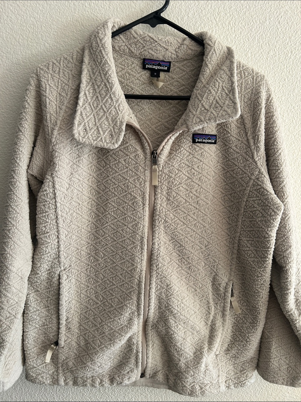 Patagonia beige Quilted Texture Fleece Jacket